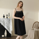 Cotton Lace-Strap Pyjama Dress – Soft Pullover Sleepwear - NOIRPYJAMA